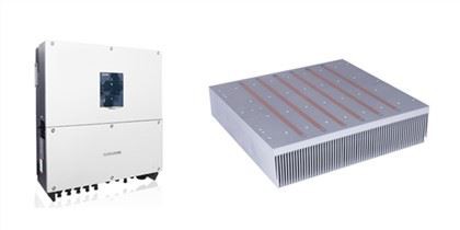 Fotogalvaaniline inverter Alumiinium Skived Fin Heat Pipe Heat Sink